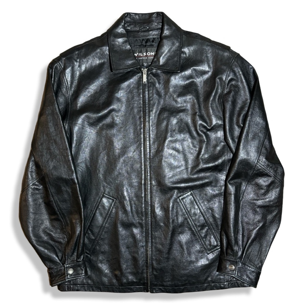 Vintage 90s Wilson Black Leather Jacket
